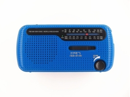 Rádio Am/fm Com Manivela Solar, Lanterna Led, Carregador De Emergência Para Celular, Azul Olysi Shop