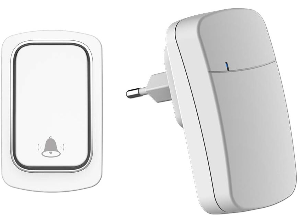Campainha Sem Fio Sem Bateria, Alcance De Até 200 M, 38 Toques, 3 Níveis De Volume, Fácil De Instalar Slowmoose (branca)