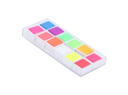 Set De Acuarelas Neón Com 12 Cores Sólidas Fluorescentes Com Caixa De Armazenamento Art Supplies
