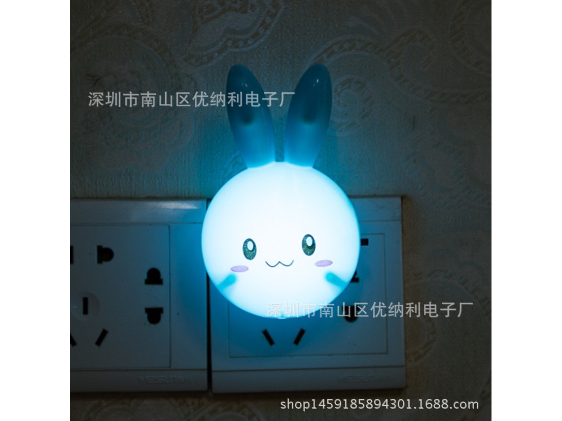 Laxiscreed Luz Noturna De Led Com Sensor Para Dormitório, Coelho Azul, Com Interruptor