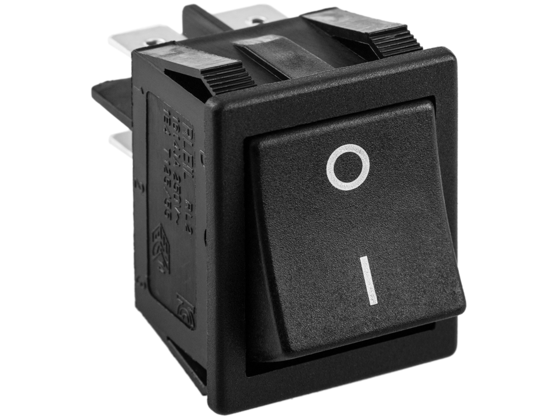 Interruptor De Balancim Momentâneo Preto Dpst 4 Pinos BEMATIK
