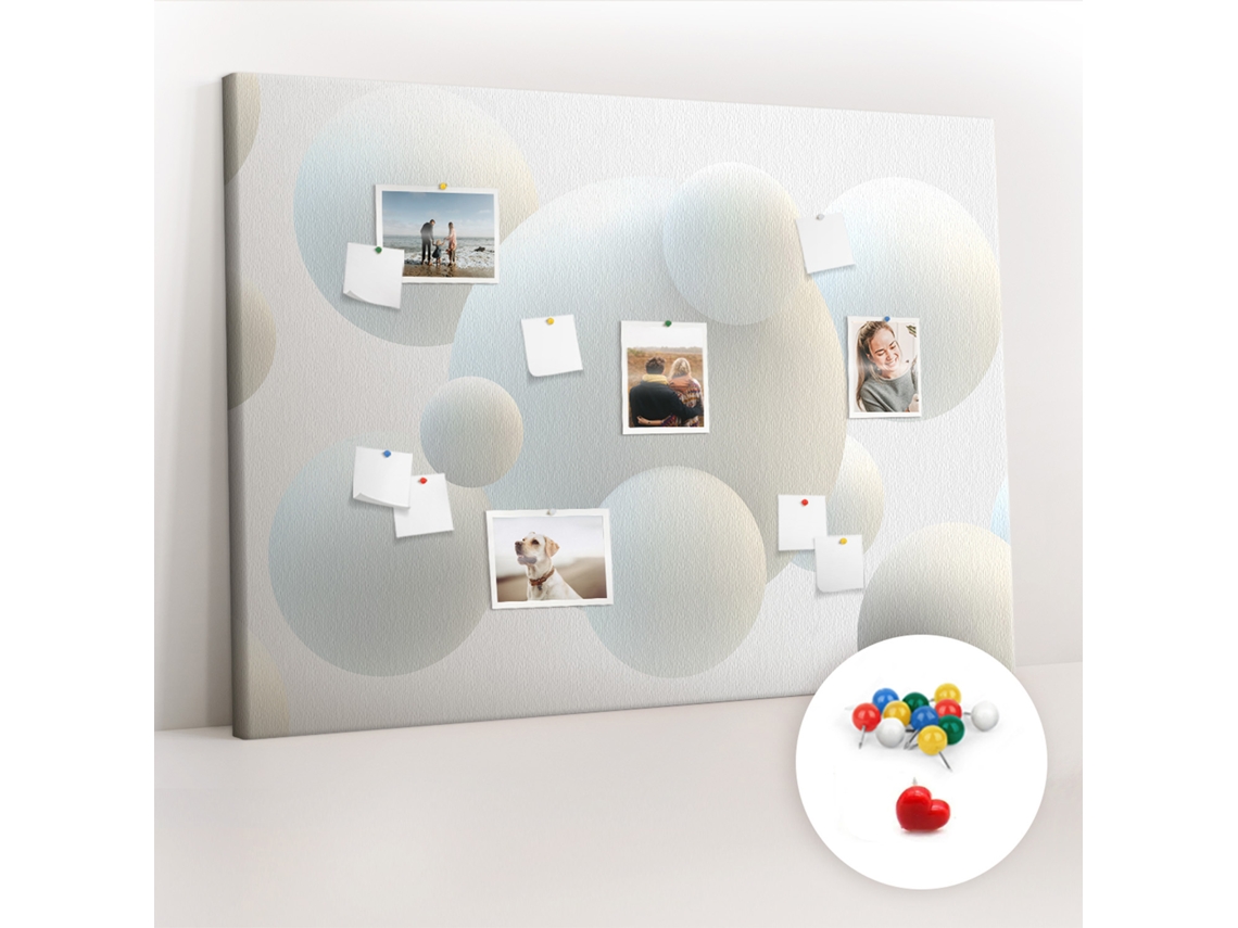 Quadro De Cortiça Com Impressão Abstração De Bolas Para O Quarto Das Crianças Espelharte (140x100 Cm)