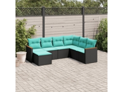 Conjunto de Jantar para Jardim com 7 Peças em Madeira de Acácia Maciça 150x200 cm VIDAXL
