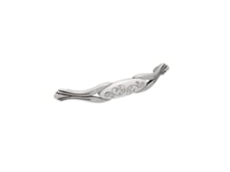 Puxador para Móveis em Zamac e Porcelana com Distância Central 128mm Prata Brilhante Antigo Conjunto de 6 HARDWAREXCHANGE