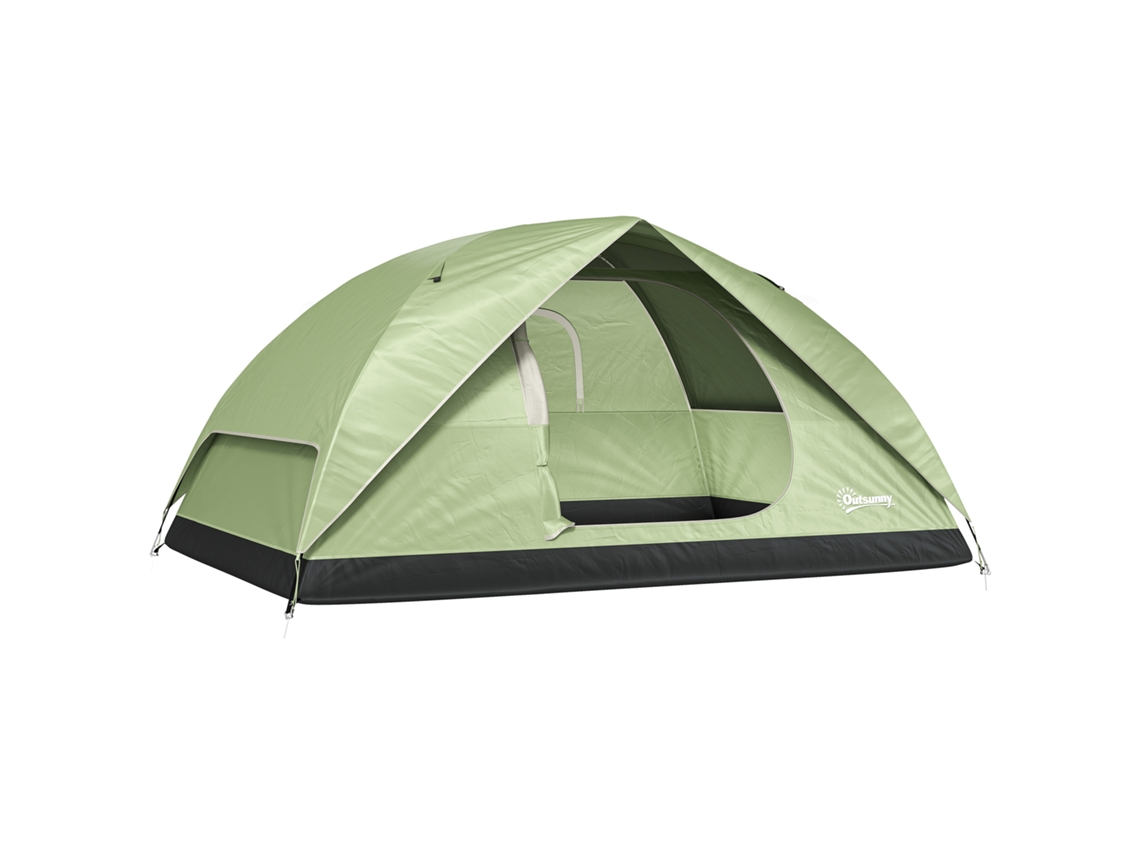 Barraca De Camping Impermeável Para 3 Pessoas Com Bolsos, Gancho Para Lanterna E Bolsa De Transporte, Verde.