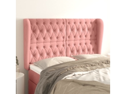 Vidaxl Cabeceira Cama C/ Abas Veludo 163x23x118/128 Cm Rosa