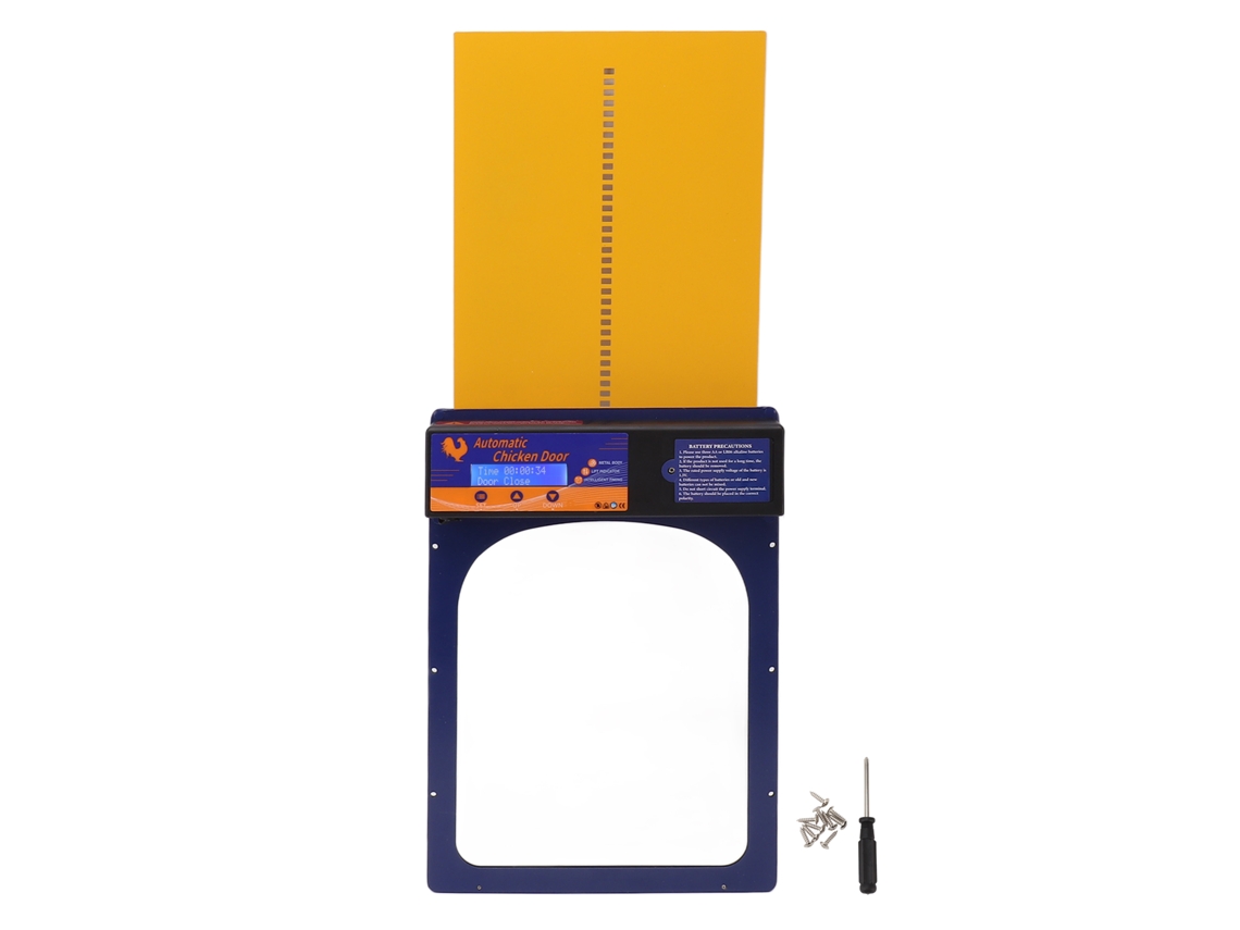 Porta automática para galinheiro com timer, tela led ip45, abertura bateria, liga de alumínio azul | S/MARCA