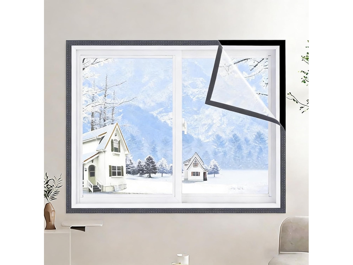 Película Isolante Transparente para Janelas, Espessa Fácil Instalação Isolamento no Inverno.