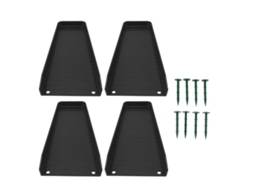 4pcs Bloco de Deflexão de Guia d'água Extensor Fixável com 8 Pregos Preto para Fundação da Casa