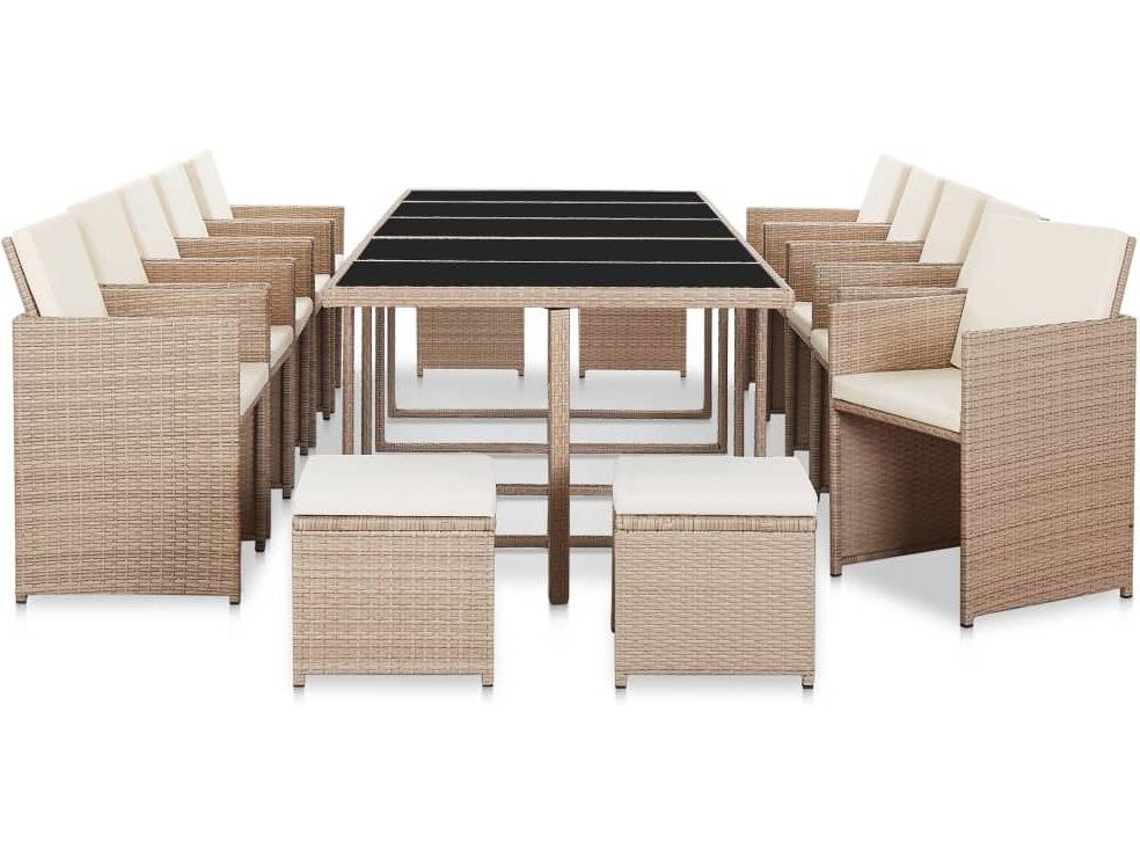 Garden Table And Chair, Garden Tables And Chairs Vidaxl Bege Rattan / Vime (n/a)