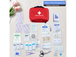 Kit Primeiros Socorros 152 Peças 25 Itens, Portátil, Ideal para Casa, Carro e Campismo Vermelho HEXINYIGJLY