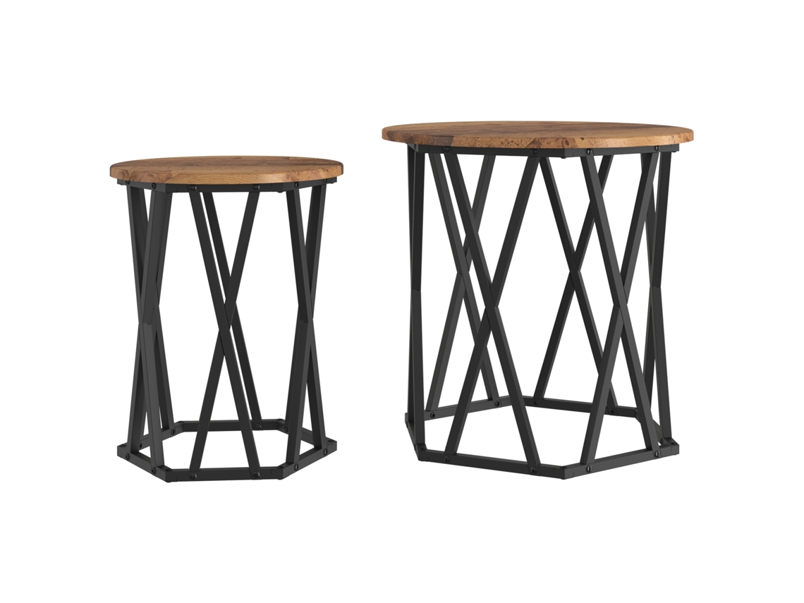 Conjunto 2 Mesa De Centro Vidaxl Castanho Derivados De Madeira (50 X 50 X 50 Cm)