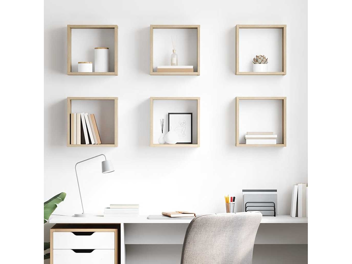 Vidaxl Prateleiras De Parede Em Forma De Cubo 6 Pcs 30x15x30cm Sonoma