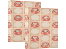 Bonecas japonesas do Dharma de 1-1 2 Polegadas, pasta escolar com anéis e bolsas internas, pacote com 1 ou 2 unidades de