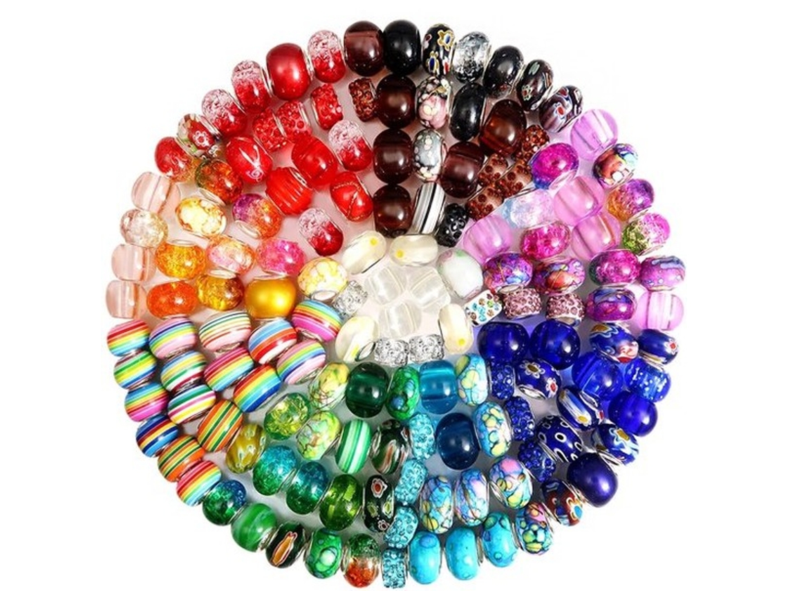 Escolha- Glásskralen 150 Unidades - Coroas Europeias - Adornos Fazer - Charms - Pulseiras/cadeados - 14x10,5mm - Design Brilhante