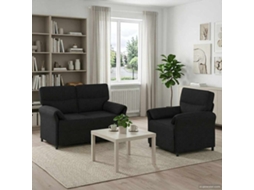 Vidaxl Conjunto De Sofás 2 Unid. Preto Tecido