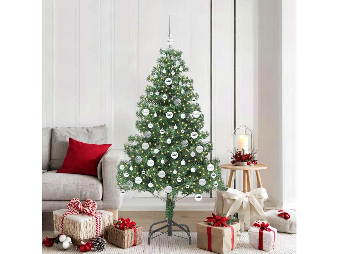 Vidaxl Árvore De Natal Com 300 Leds Com Suporte Verde 180 Cm Pvc