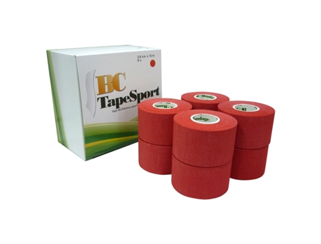 Bc Tape Sport. 1 Caixa Com 8 Fitas De 3,8 X 10 Vermelho
