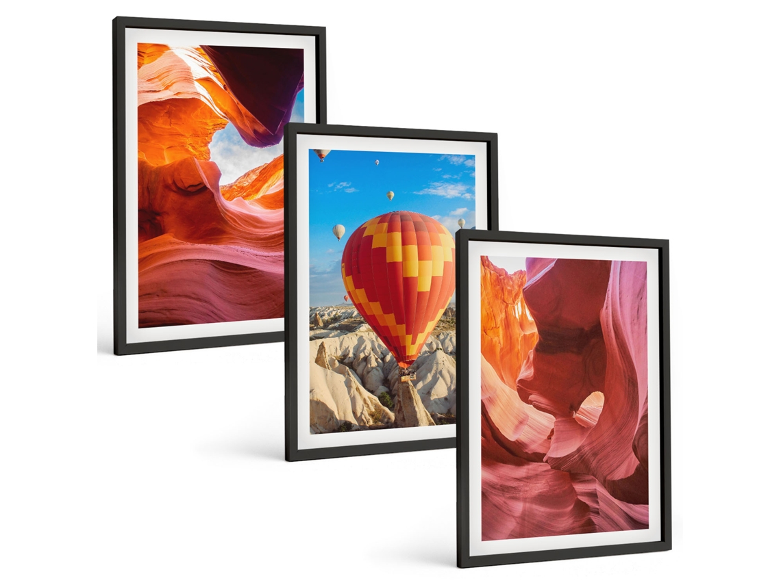 Conjunto De Pinturas Gargantas Do Deserto, Balão Espelharte (3 Peças 40x60 Cm)