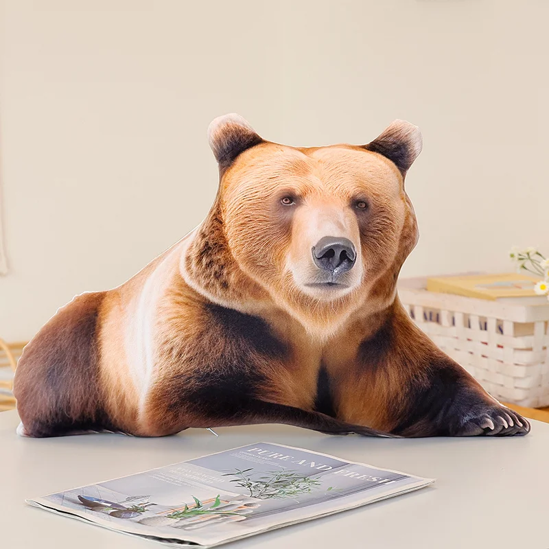 Almofada Decorativa 3d com Estampa de Urso Marrom , Ideal para Sofá Ou Quarto. MDUG (40x36 Cm)