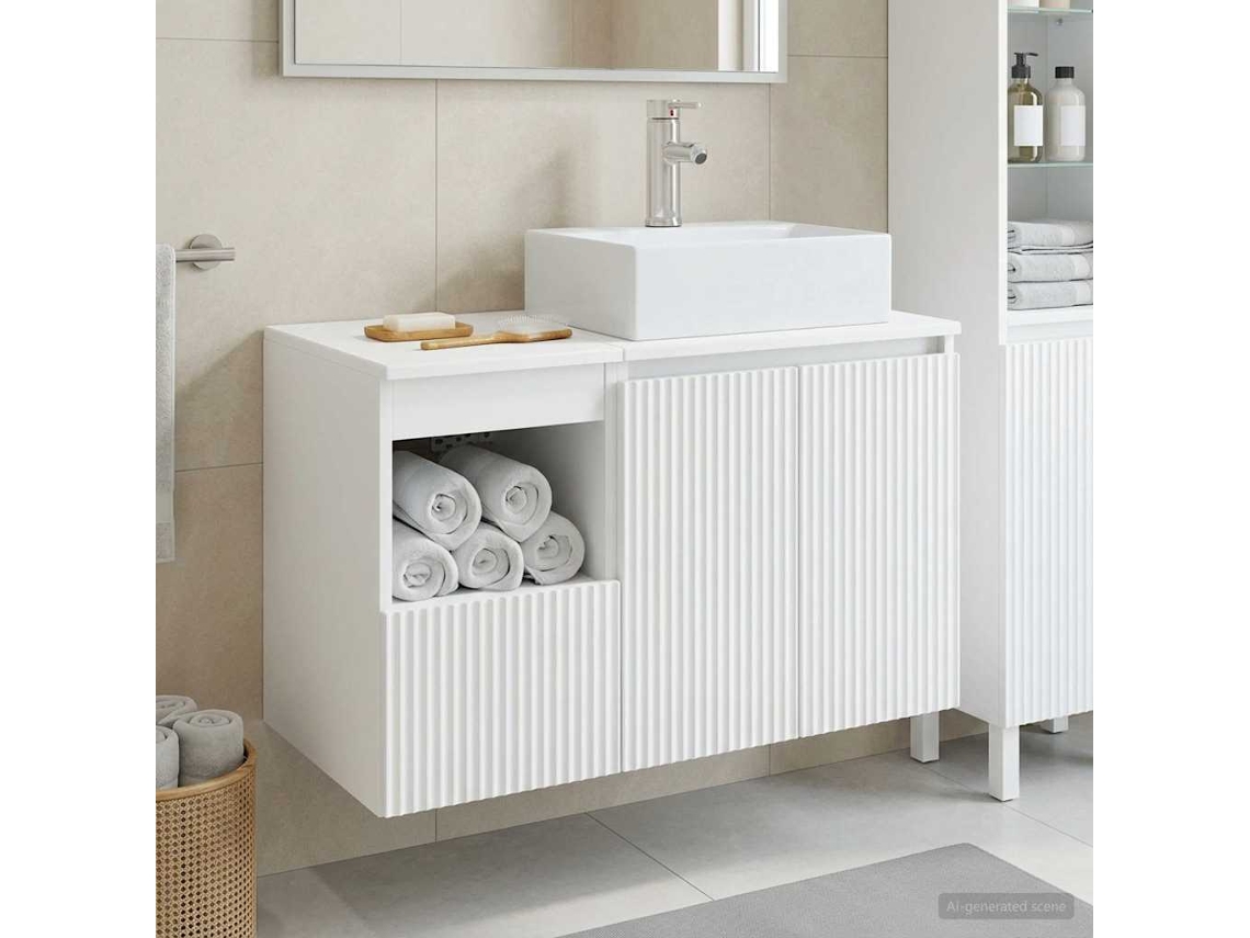 Vidaxl Conjunto De Móveis Para Banheiro 2 Unid. Branco Brilhante