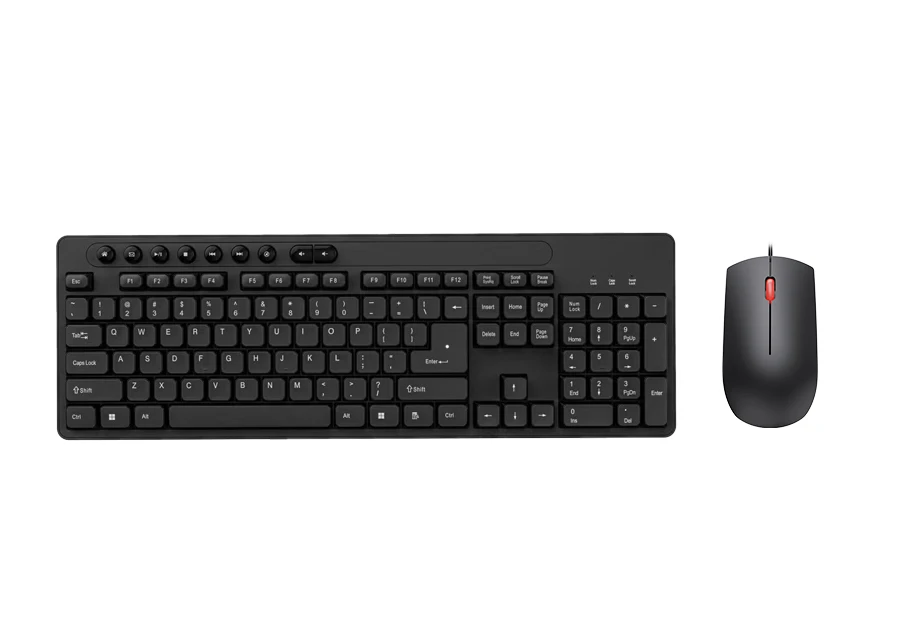 Teclado E Mouse De Mesa Com 113 Teclas Em Inglês (preto) Com Fio Usb.