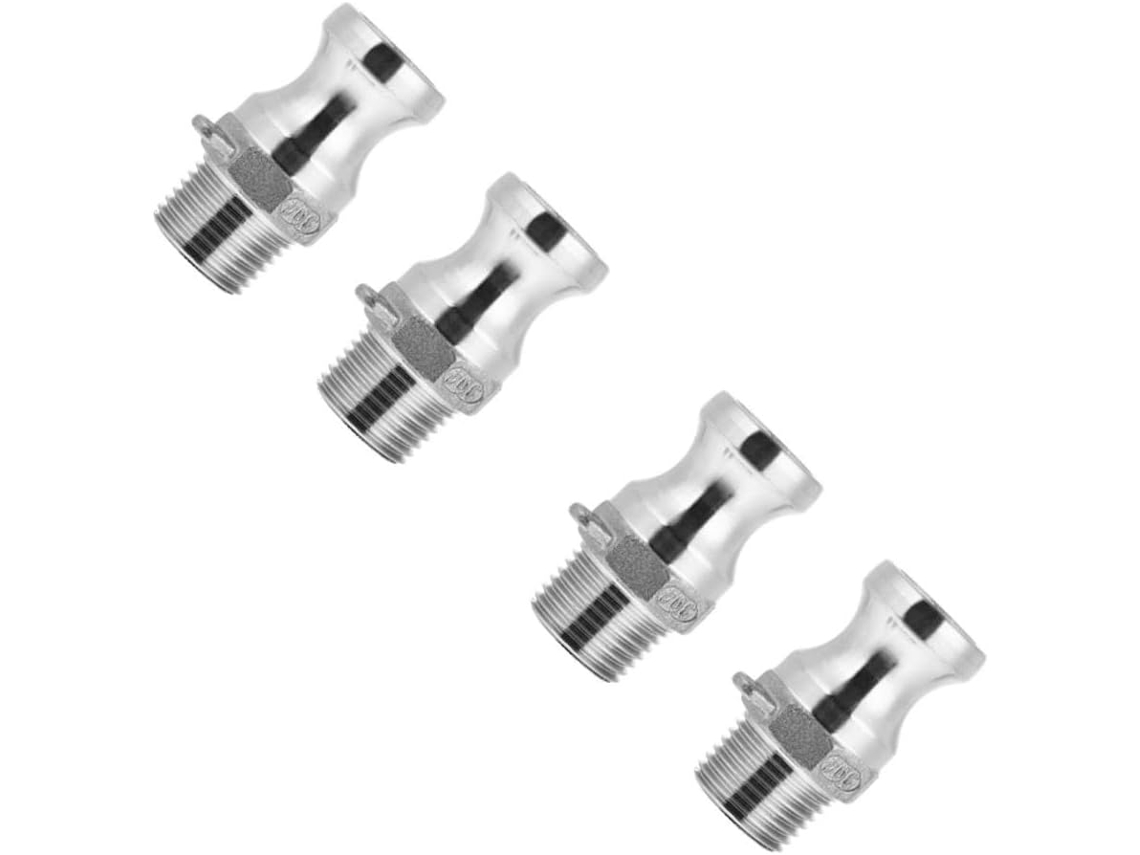 Conjunto De 4 Conectores Macho Camlock Em Aço Inoxidável Para