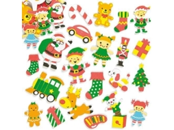 Autocolantes De Natal Para Crianças, Adereços De Espuma De Papai Noel, Enfeites Planos Para Artesanato, Scrapbook, Fotos, Cartas E Projetos Infantis