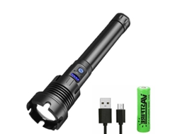 Lanterna Led Super Brilhante Xhp90, Recarregável Por Usb, Lâmpada Tática Co Aquaforge