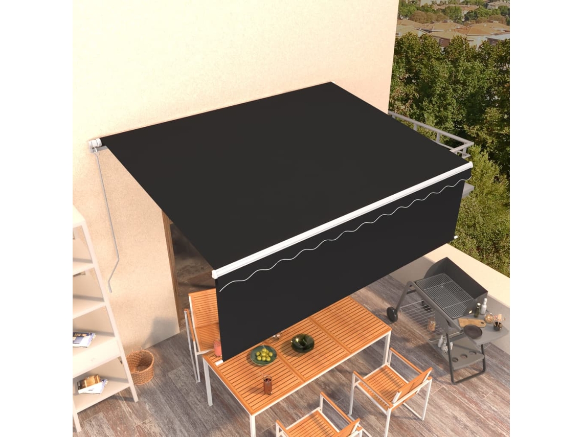 Vidaxl Toldo Retrátil Manual Com Estore 4x3 M Antracite