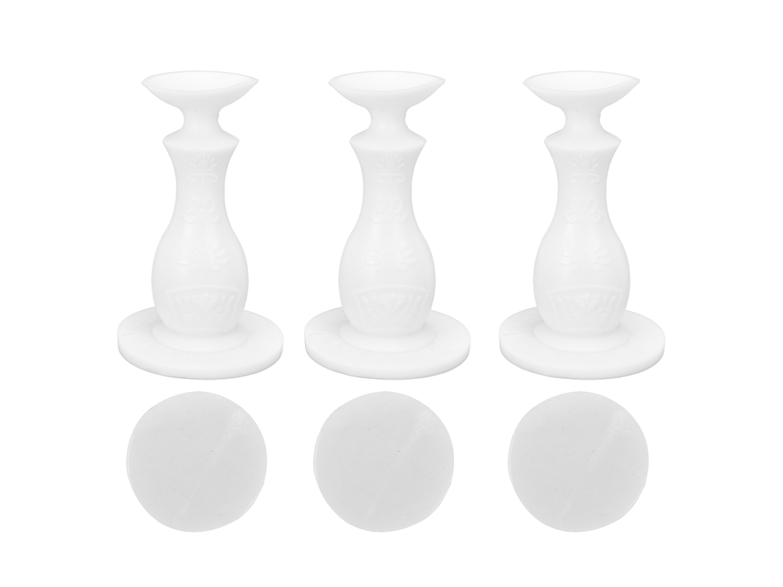 Primerox 3pcs Travão de Porta Borracha para Máquina de Lavar Frontal com Copo de Sucção Branco