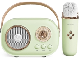Caixa de Som Bluetooth Retrô Portátil, para Festas e Exterior, Verde AQUAFORGE