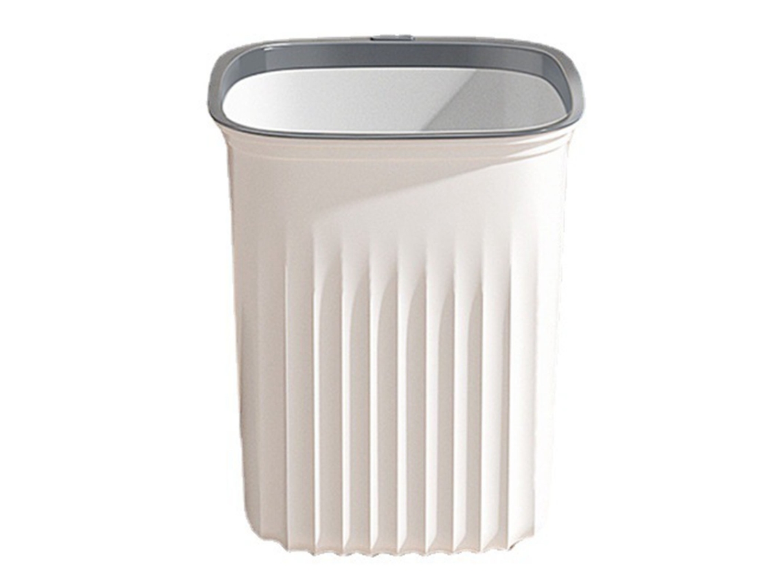 Lixeiro Quadrado Grande Branco com Anel de Pressão S/MARCA