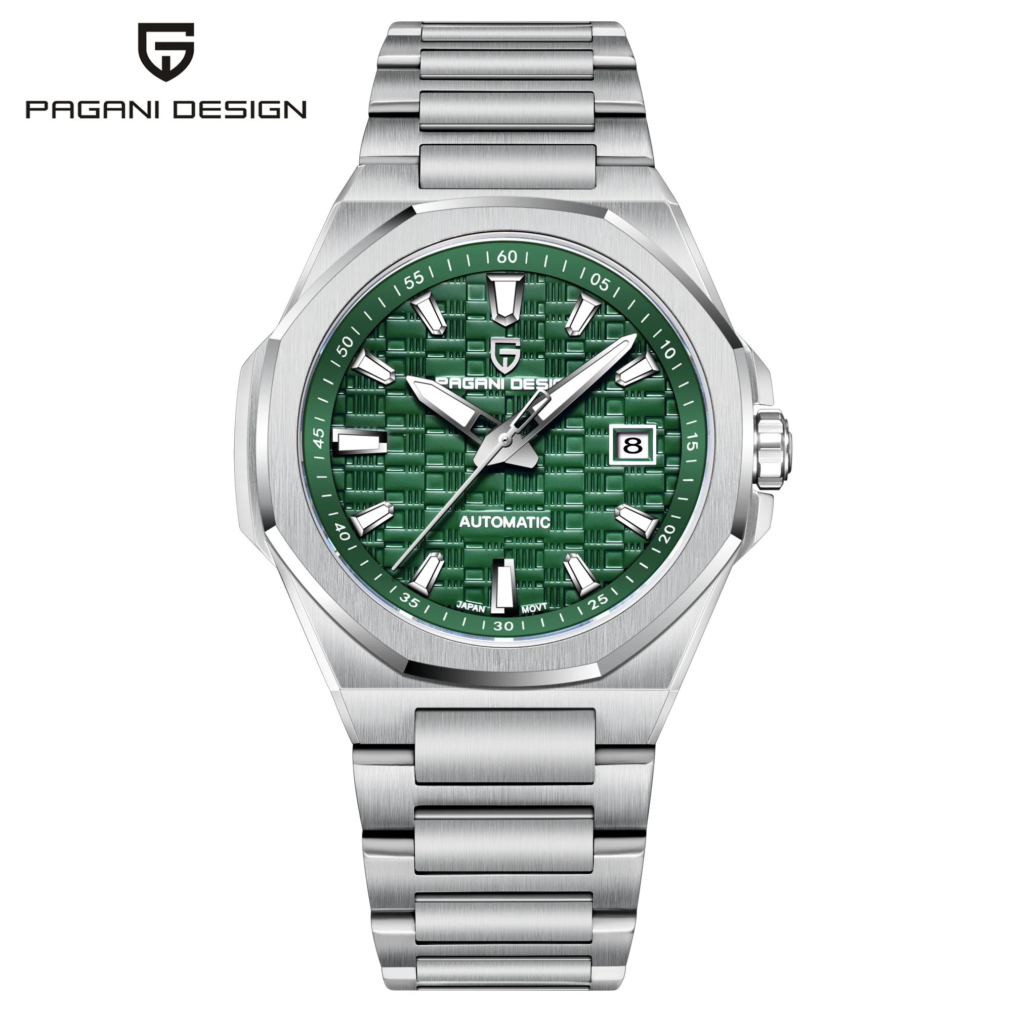 Relógio Mecânico Masculino (verde), Estilo Vintage Para Negócios, Cristal De Safira Com Cronógrafo Luminoso.