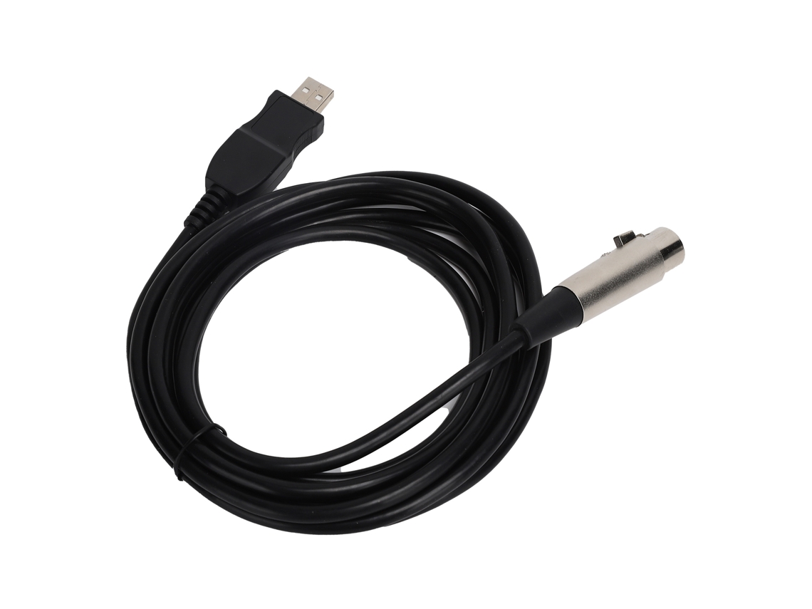 ADAPTADOR USB PARA XLR FÊMEA COM FUNÇÃO DE GRAVAÇÃO CABO 3 METROS PARA EQUIPAMENTO DE JOGOS