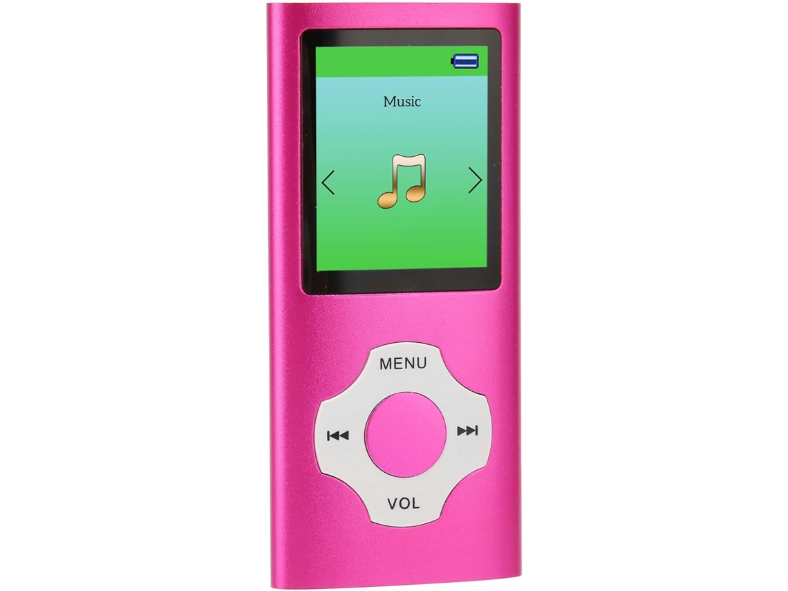 Reprodutor de MP3/MP4, tela de 1 polegada, rádio FM portátil, reprodução de música com entrada de 3,5 mm (1/8"), gravação sem perdas.