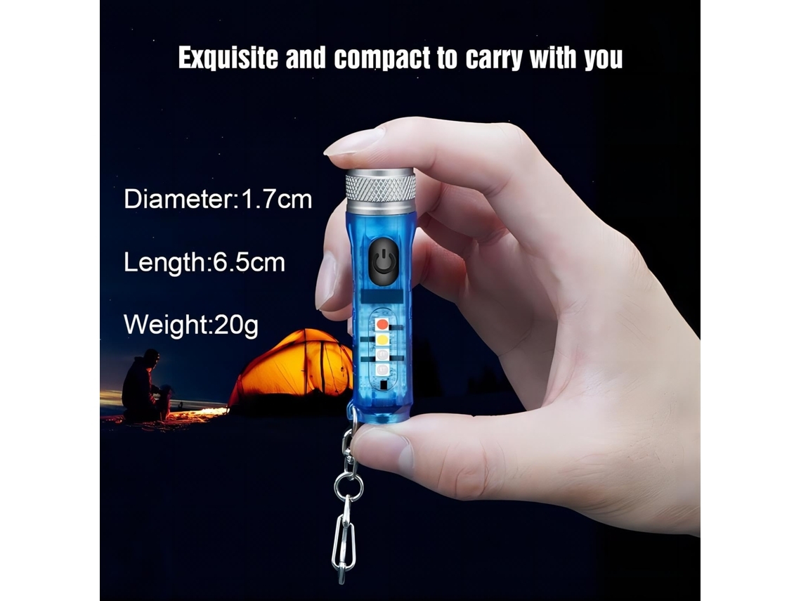 Mini Lanterna De Porta Chaves Led Usb C 400 Lúmens Com Edc Yunzii