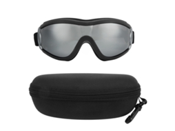 Óculos de Proteção para Cães, À Prova de Vento e Água, UV, Anti embaçamento, Resistente, Moldura Preta, Lentes Prateadas MARCA