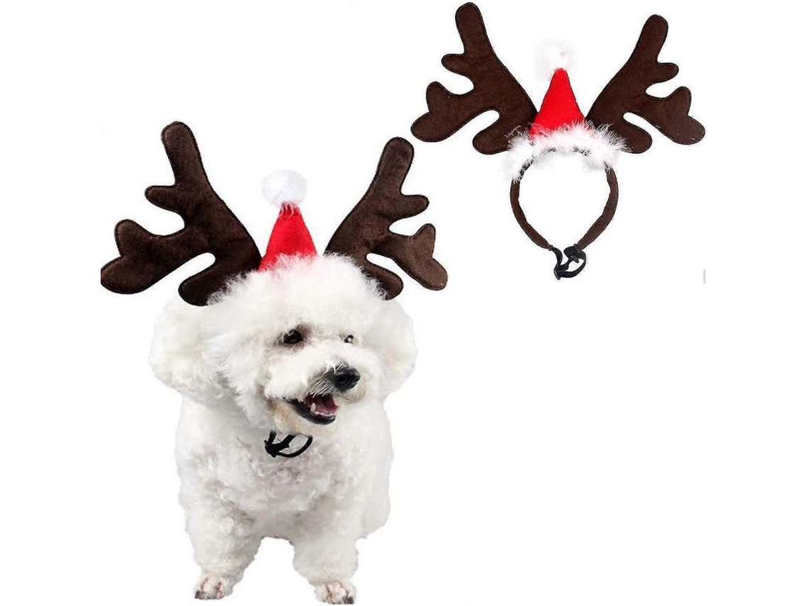 2026 2 Cintas de Antlers de Renos para Perros Y Gatos Talla Pequeña Y Mediana Con Banda Elástica Ajustable para Navidad