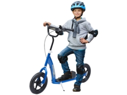 Scooter Scooter Infantil 30 Cm Pneus de Altura Guidão Ajustável Cabo Freio e Suporte Aço para Crianças a Partir Dos 5 Anos Azul