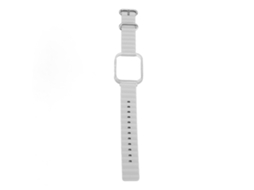 Pulseira de Silicone 2 em 1 com Capa Transparente Ajustável para Watch Fit 3 Cinza