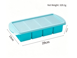 Forma De Silicone Para Congelador Com Tampa - Azul, 6 Compartimentos