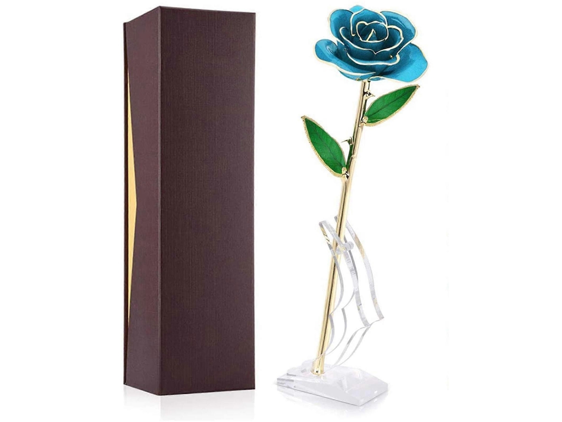 Rosa de Ouro 24k GOKOCO com Suporte para Haste