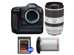 Eos R3 + Rf 70 200mm F/2.8 L Is Usm + 2 Sandisk 256gb Extreme Pro Cfexpress Type B + Canon Lp e19 + Ebook “20 Dicas para Fotos Que Impressionam” CANON