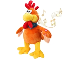 2026 Brinquedo Musical de Frango Que Canta e Move a Cauda Galo Interativo de Pelúcia Elétrico 15 Polegadas
