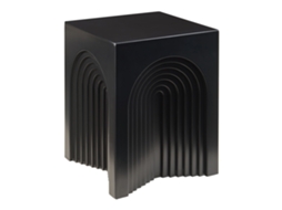 Mesa lateral Elverumn em MDF com design curvo, 45 x 35 x 35 cm, preto fosco. [EN.CASA]