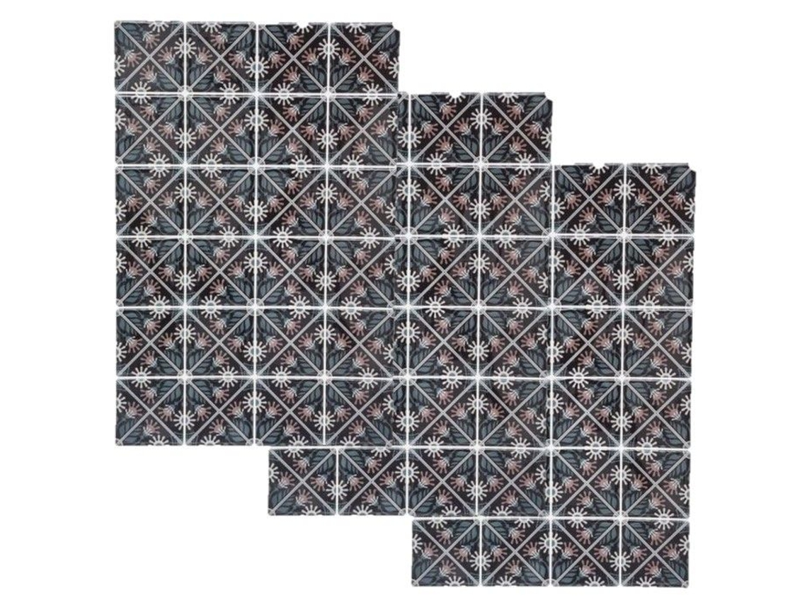 Toilinux Conjunto de 3 X 2 Adesivos Mosaico 20 X 30 Cm Preto