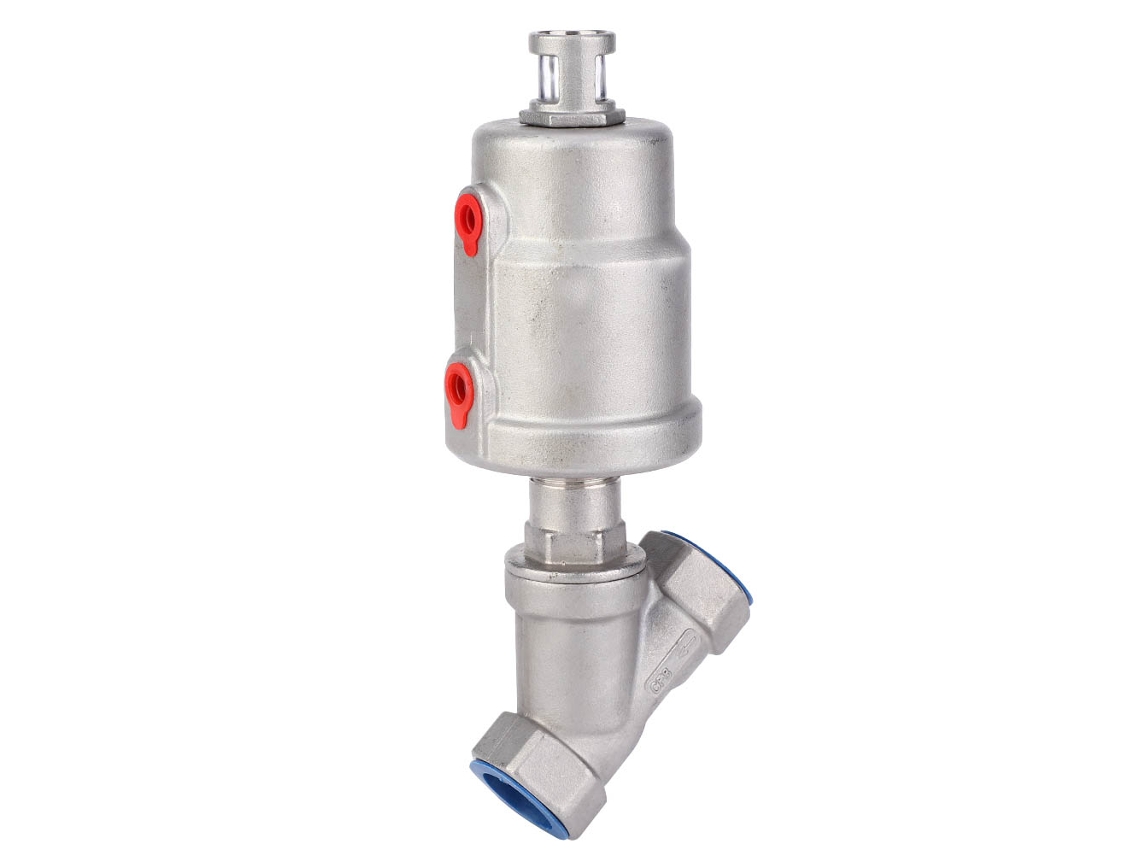 Válvula De Banco Angular Neumática Aço Inox Dn20