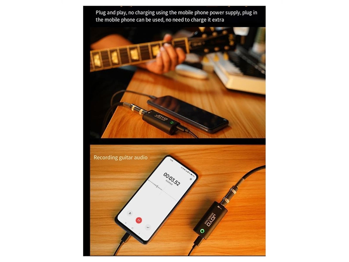 Placa de som portátil USB Momix Cab para guitarra, fones de ouvido, gravação, transmissão ao vivo, plug and play M Brilvibera