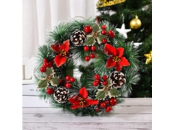 Guirlanda De Pinhas Com Flores Vermelhas De Natal, Três Flores, Folhas E Flocos De Neve, Decoração Para Uso Interno E Externo SUNNY SPACES